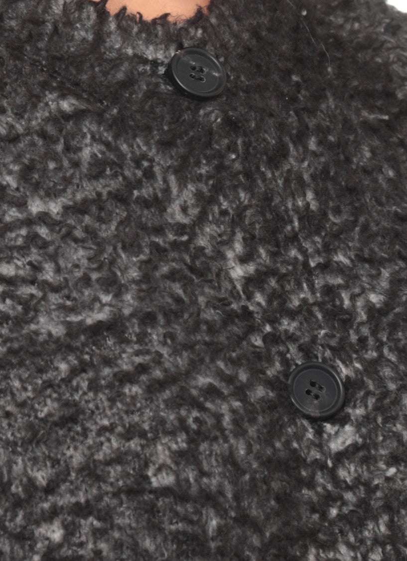 Avant Toi Textured Black Melange Cotton Avant Toi Cardigan