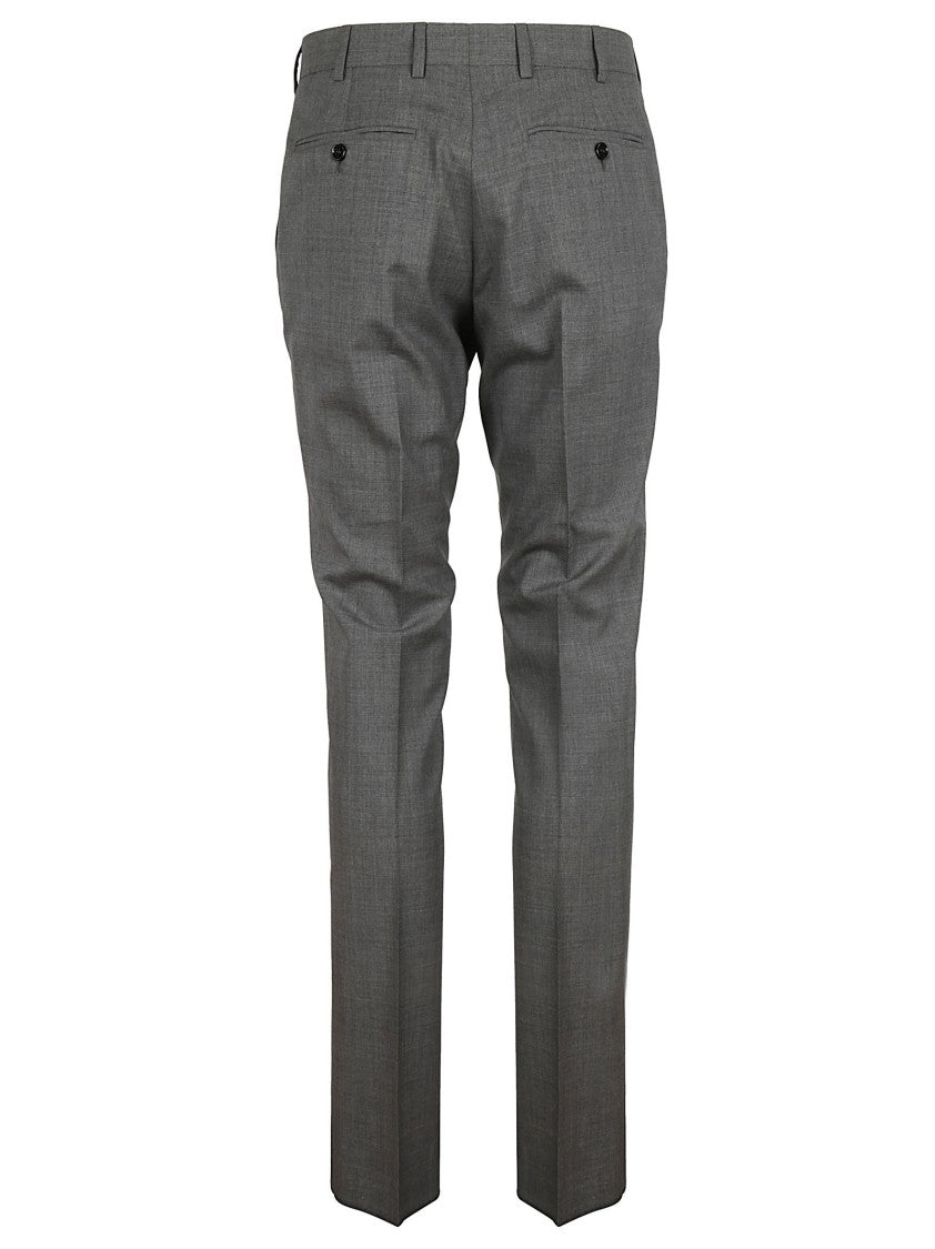 Massimo Piombo Tailored Grey Cotton Trousers