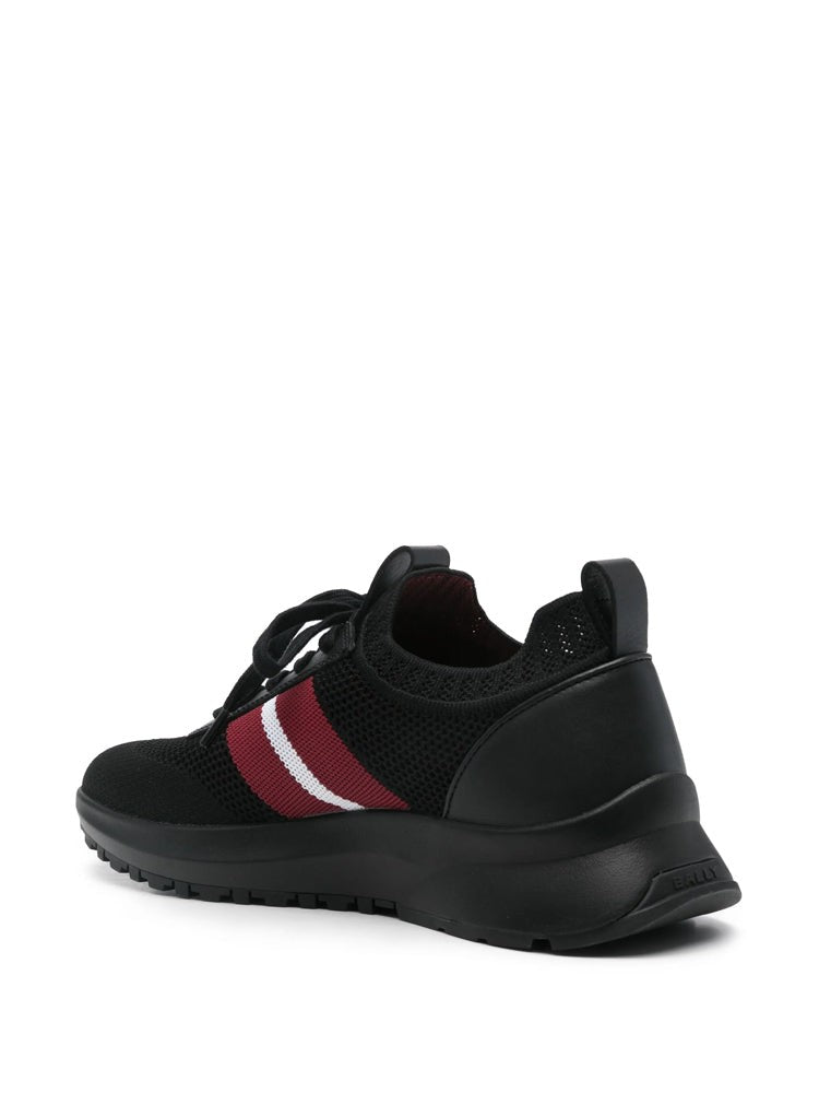 Bally Black Stripe Accents Leather Sneakers