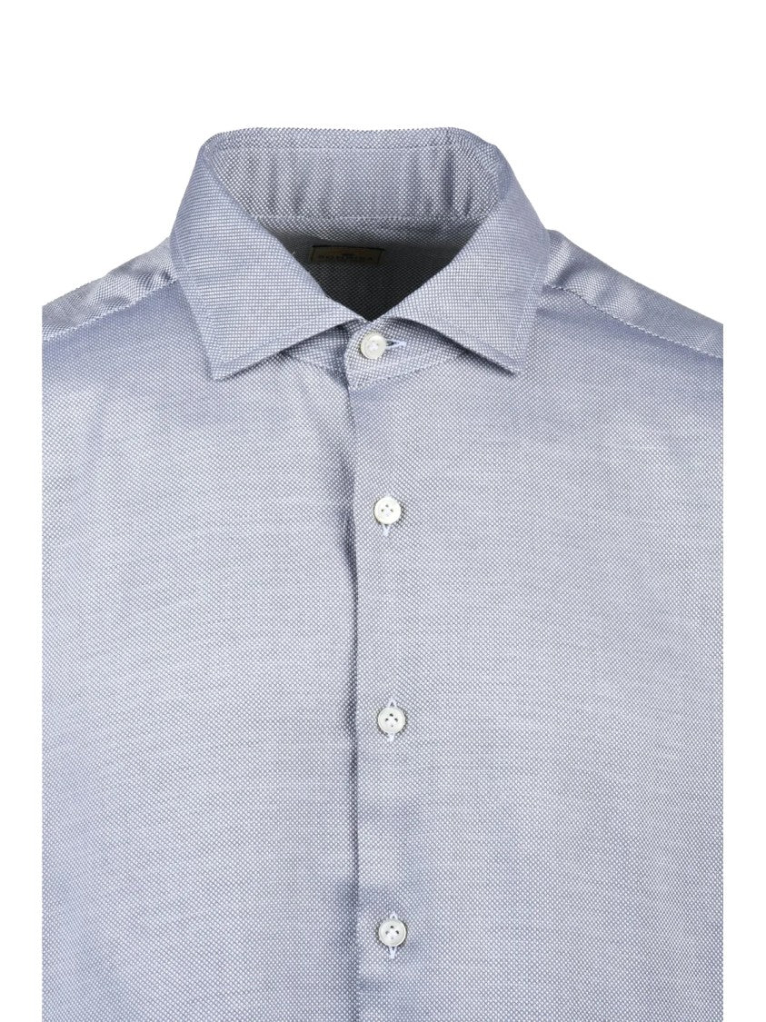 Sonrisa Classic Grey Button-Down Shirt With Subtle Textured Pattern