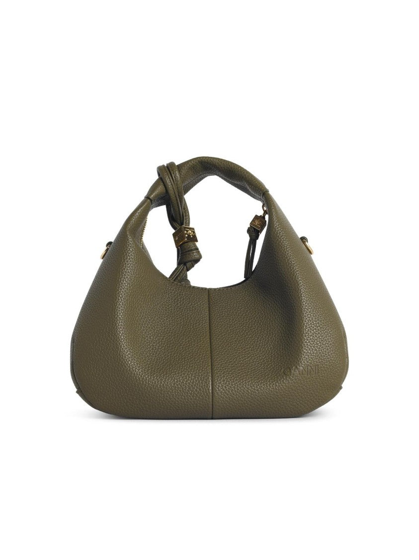 Ganni Green Eco Leather Mini Hobo Bag