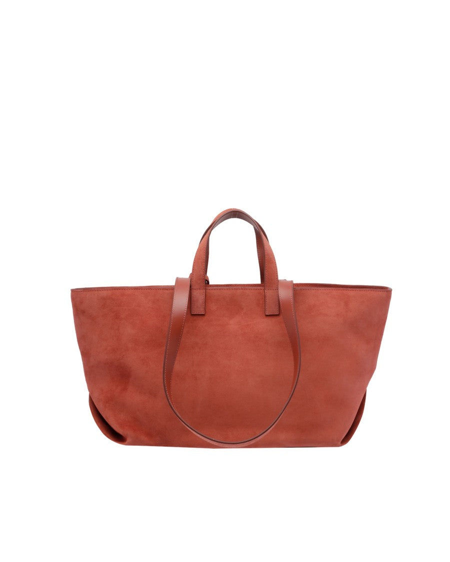 A.P.C. Brown Structured Base Suede Shopper Bag
