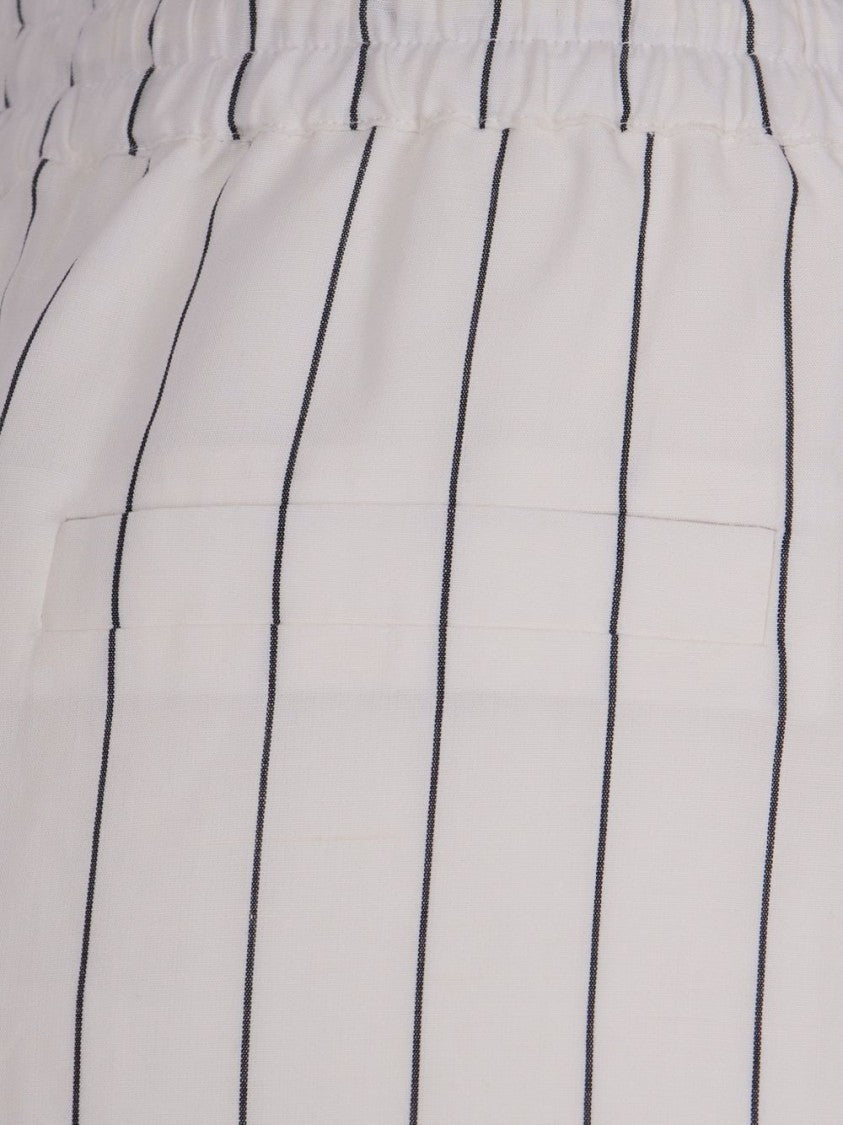 Liu Jo White Striped Elasticated Wide-Leg Pants