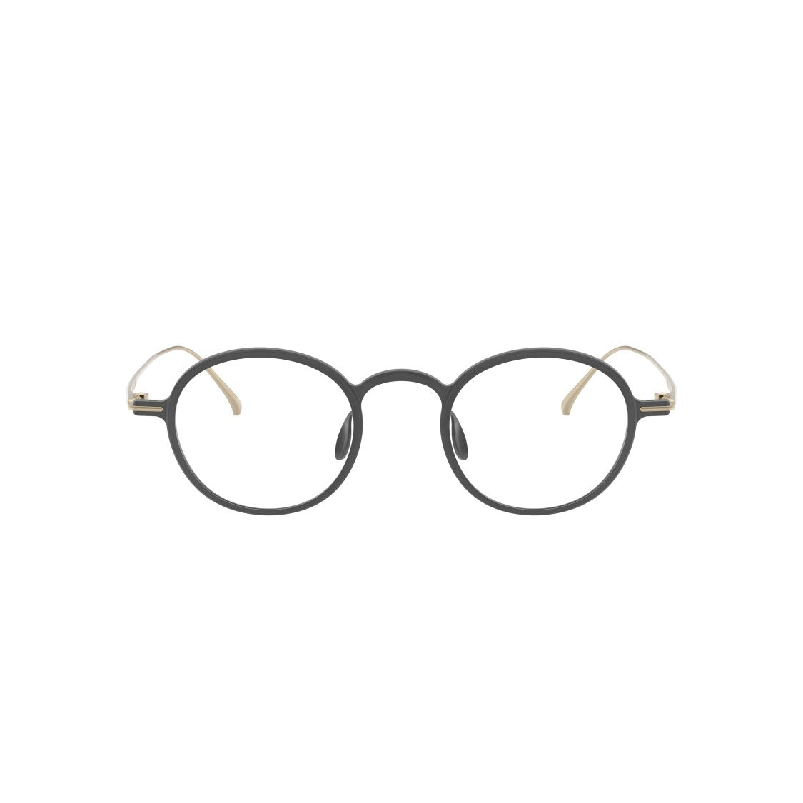 Giorgio Armani 0Ar5159t Round Black Eyeglasses With Gold Metal Temples