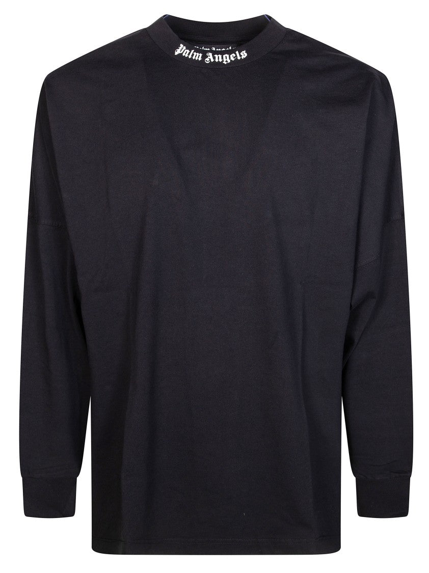 Palm Angels Relaxed Fit Long-Sleeve Tee With Gothic Logo Detail