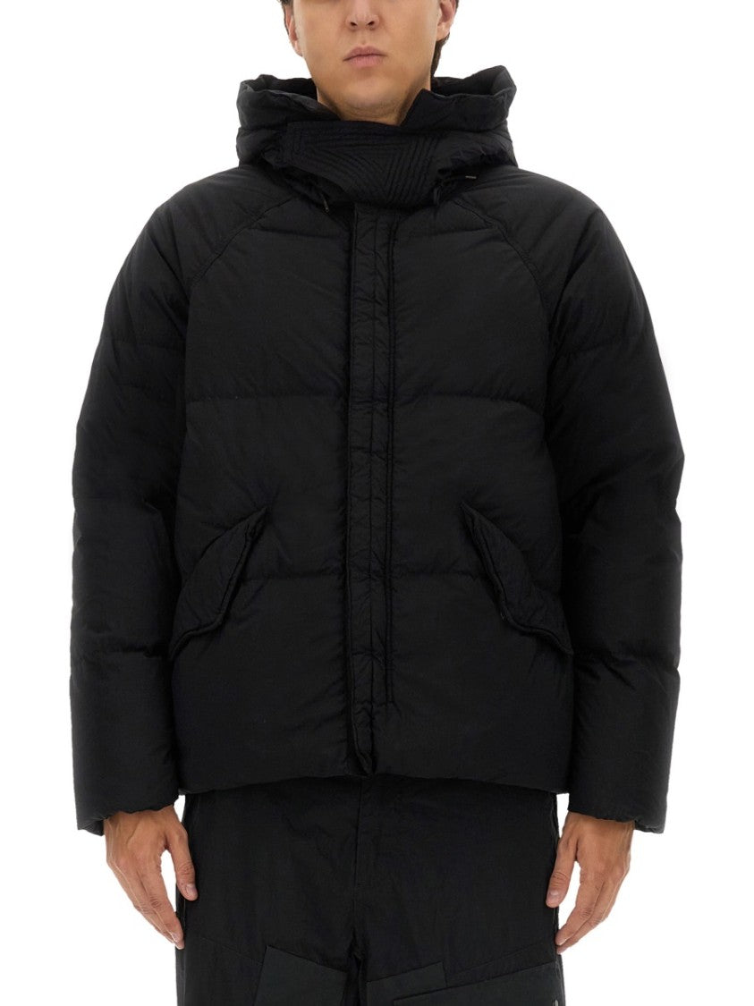 Ten C Puffer Down Jacket With High Collar And Hood