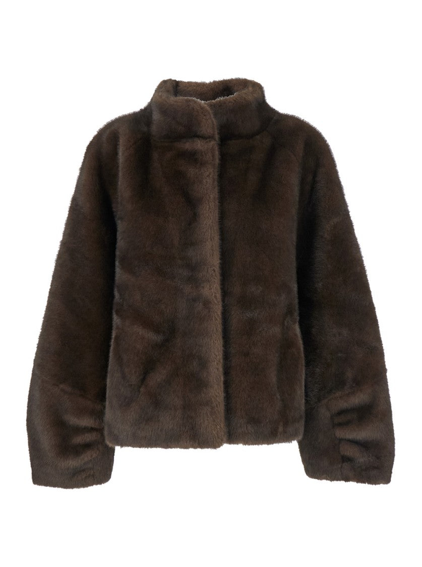 Plain Fake Mink Fur Jacket