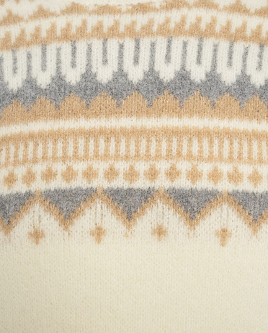 Gender Beige Knit Sweater With High Neck