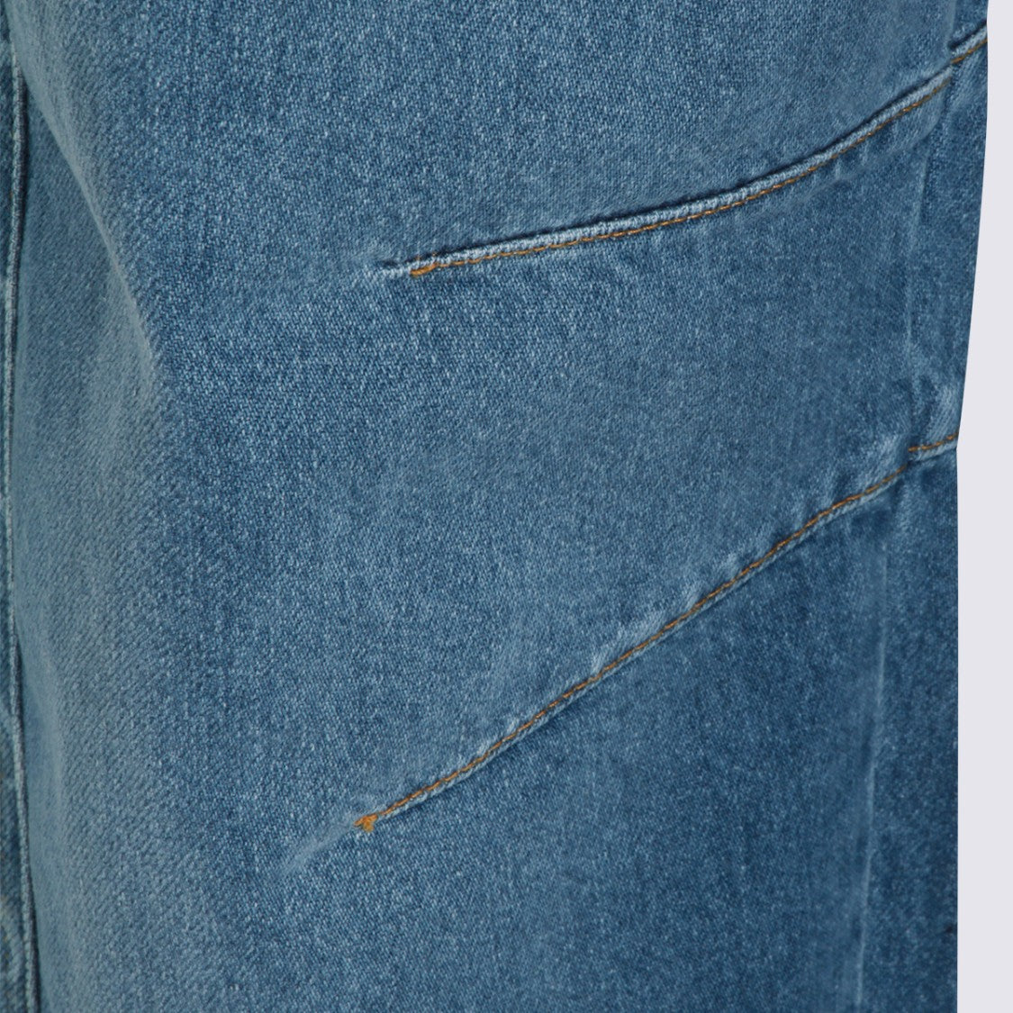 Marine Serre Straight-Leg Jeans With Crescent Moon Patterns And Contrast Stitching
