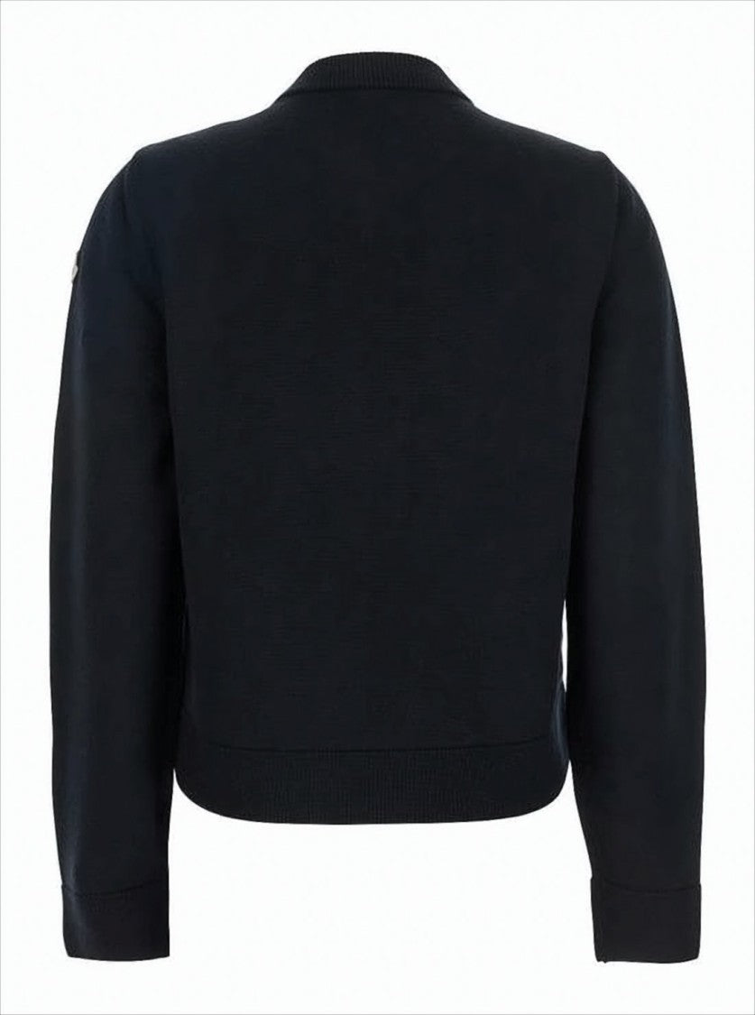 Moncler Quilted Padded Jacket With Contrast Knit Sleeves