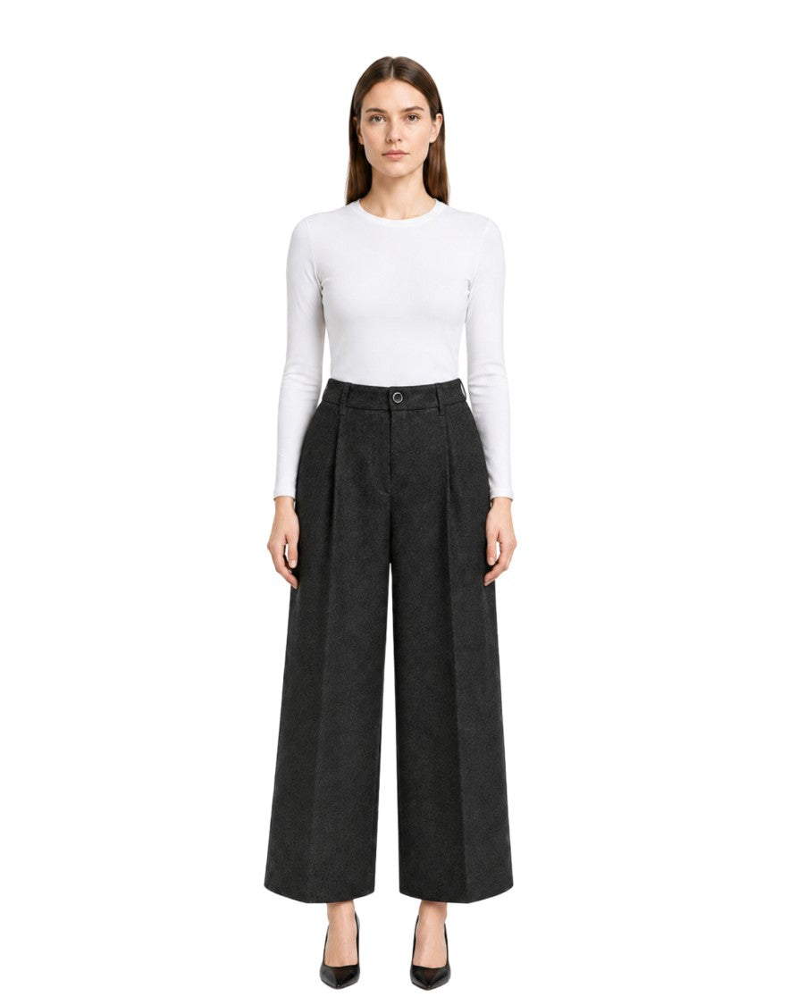 Nine In The Morning Kette Rubino 2 Pleated Wool-Blend Wide-Leg Culotte