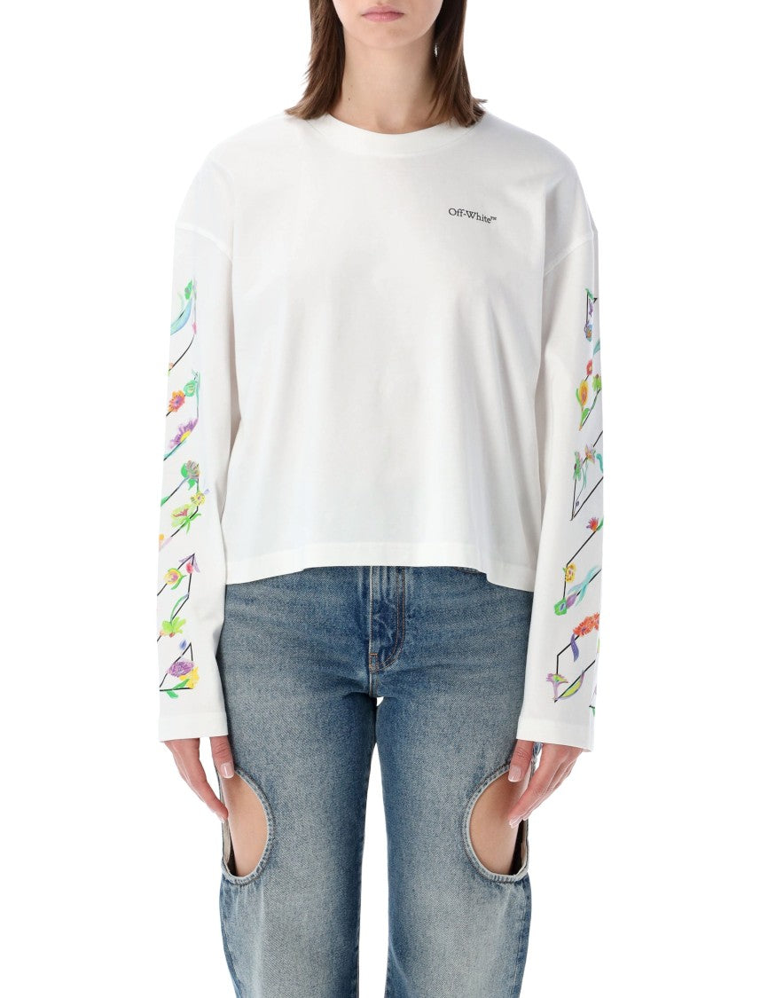 Off-White Floral Prints Long Sleeve T-Shirt