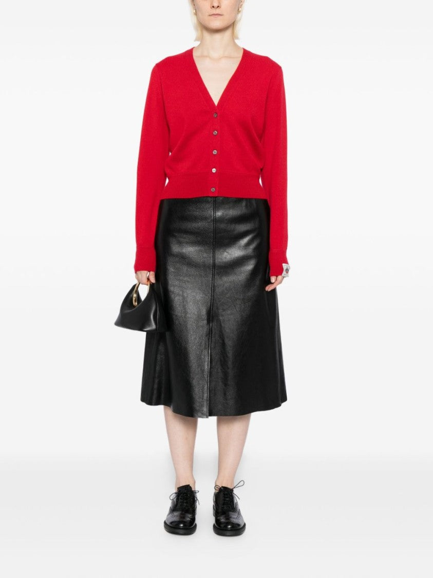 Bally Cardigan With V-Neck And Logo Patch Detail