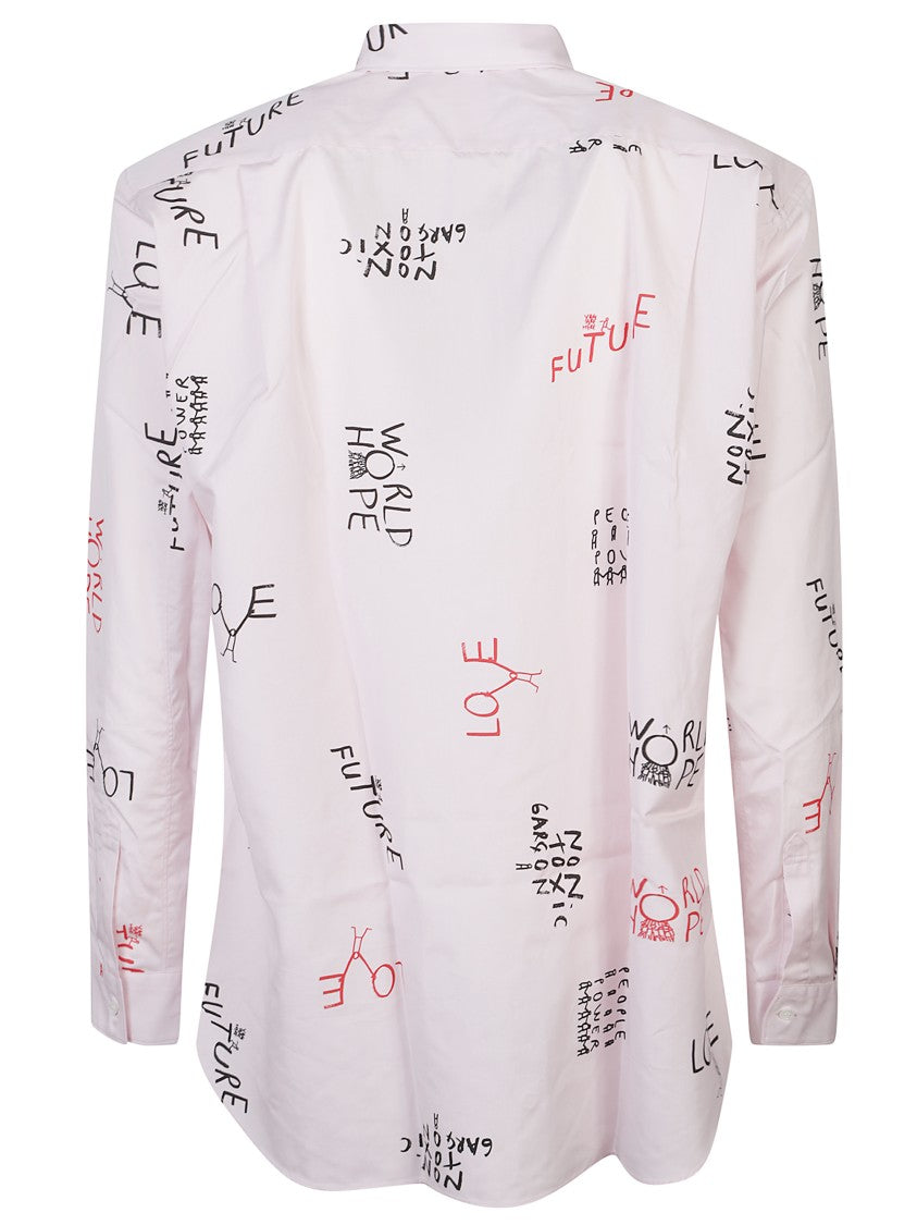 Comme Des Garçons Light Pink Graphic Print Shirt