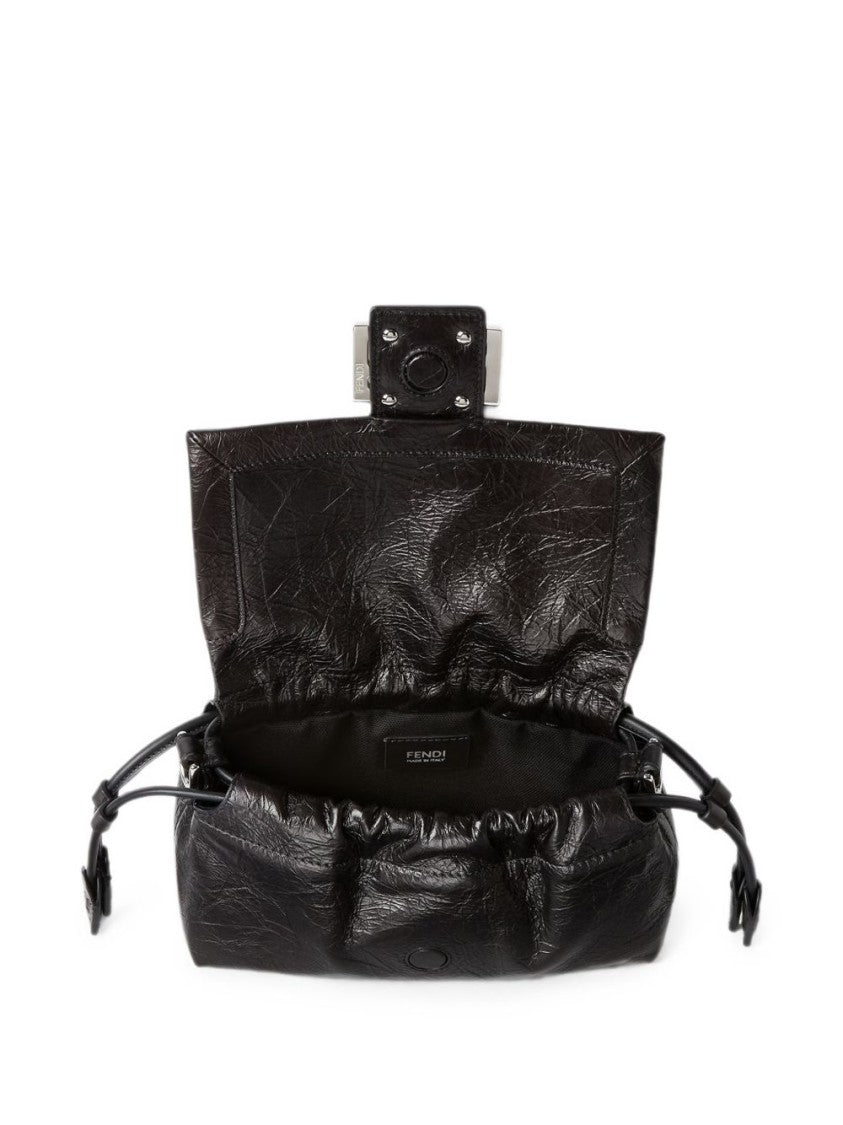 Fendi Black Crinkled Leather Handbag
