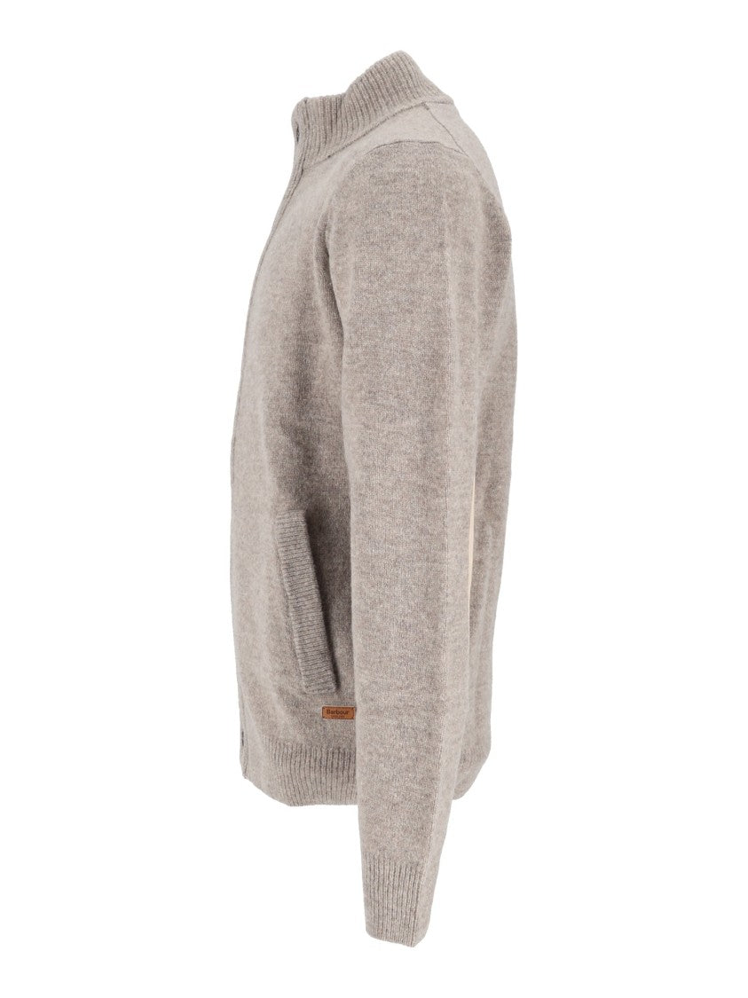 Barbour Wool High Collar Zip-Through Knit