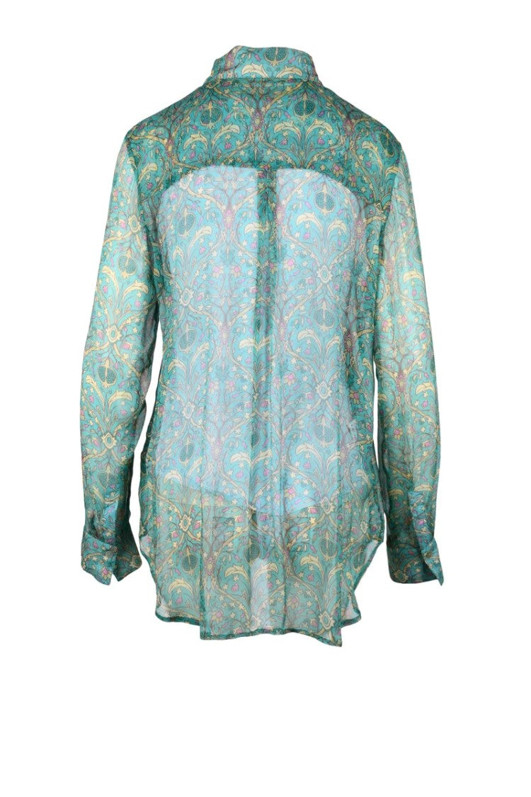 Maesta Silk Shirt - Aqua Green