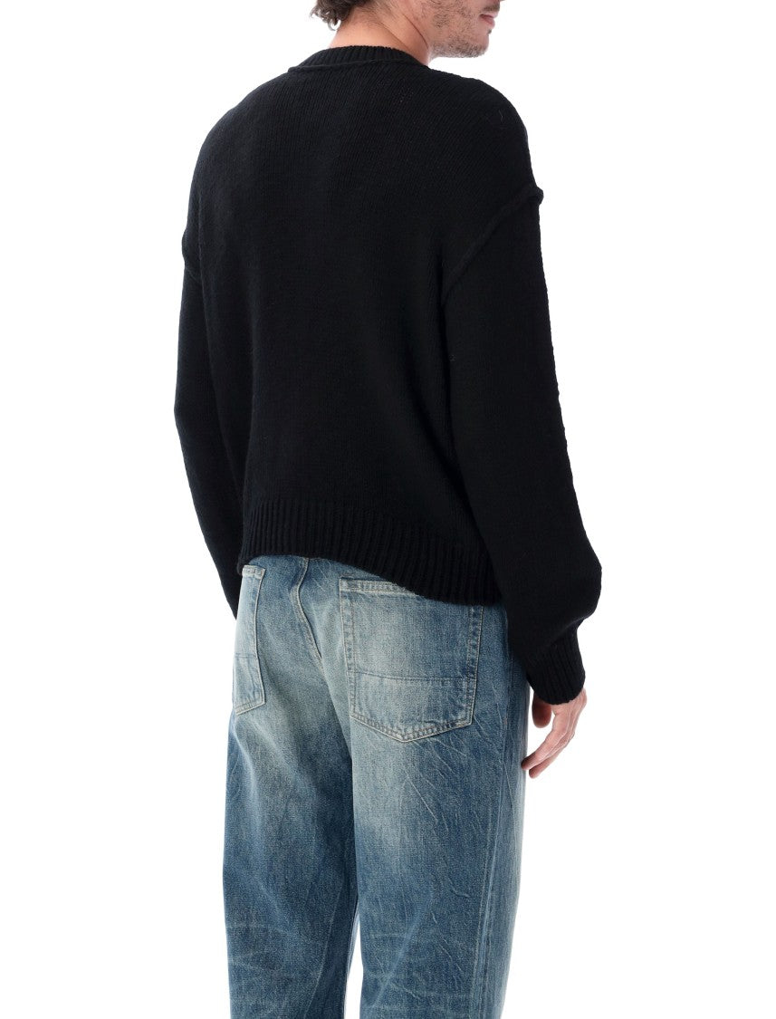 Our Legacy Pitch Slub Twisted Pure Wool Leather Button Cardigan