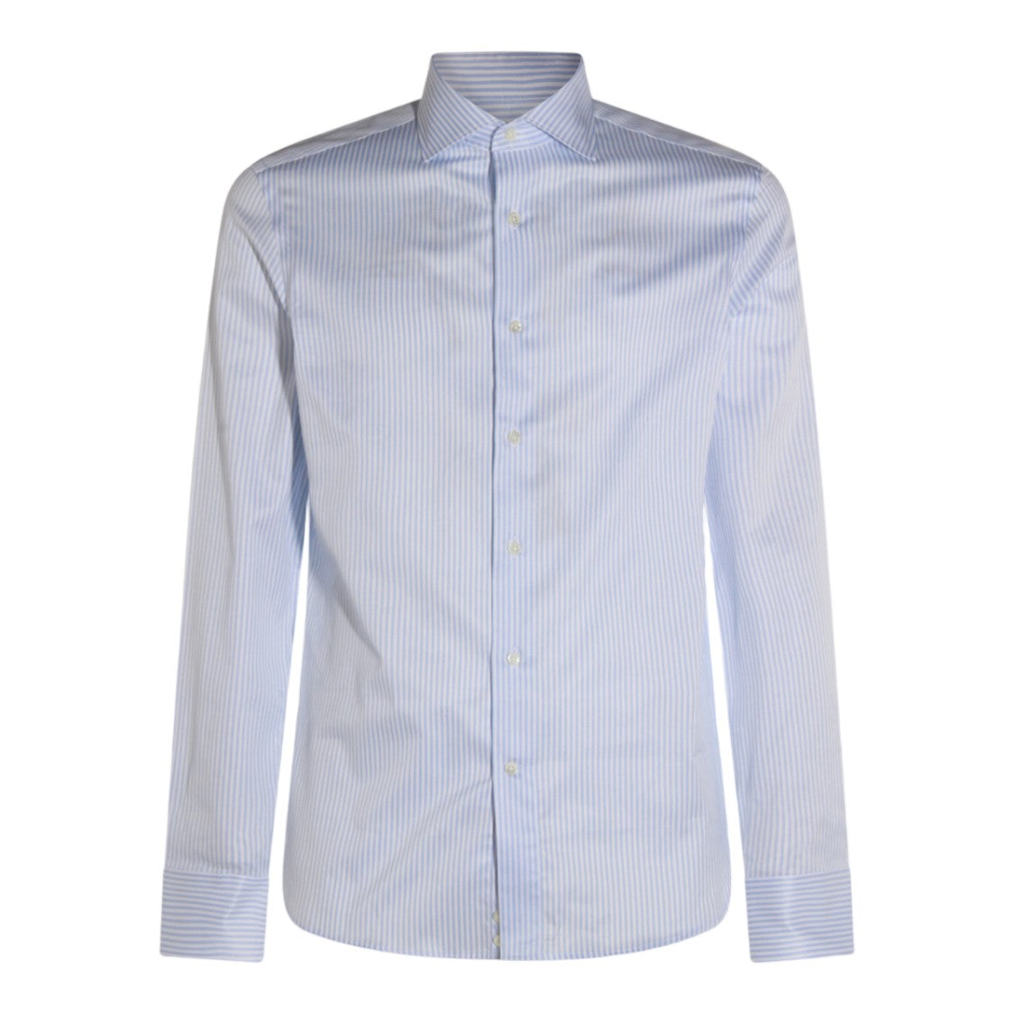 Canali Subtle Stripe Tailored Long-Sleeve Shirt