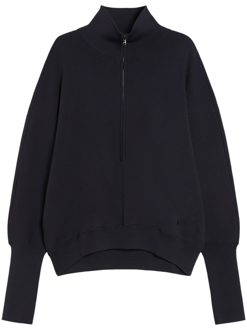 Max Mara High Collar Half-Zip Sweater