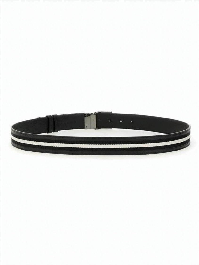 Bally Smooth Black Cowhide Leather Belt