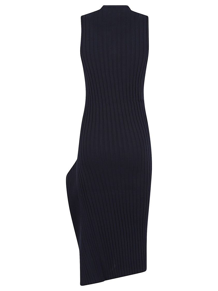 Stella Mccartney Ribbed Midi Dress With Keyhole Cutout