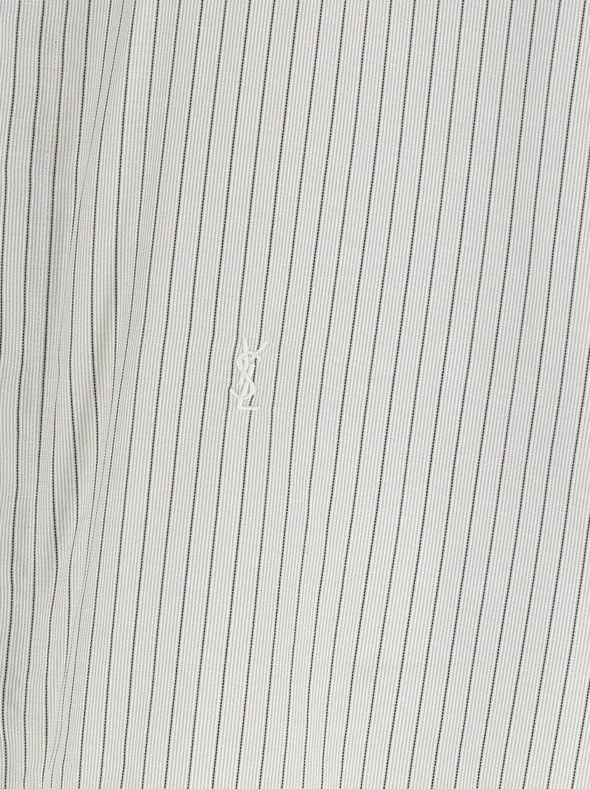 Saint Laurent 'Cassandre' Striped Viscose Shirt