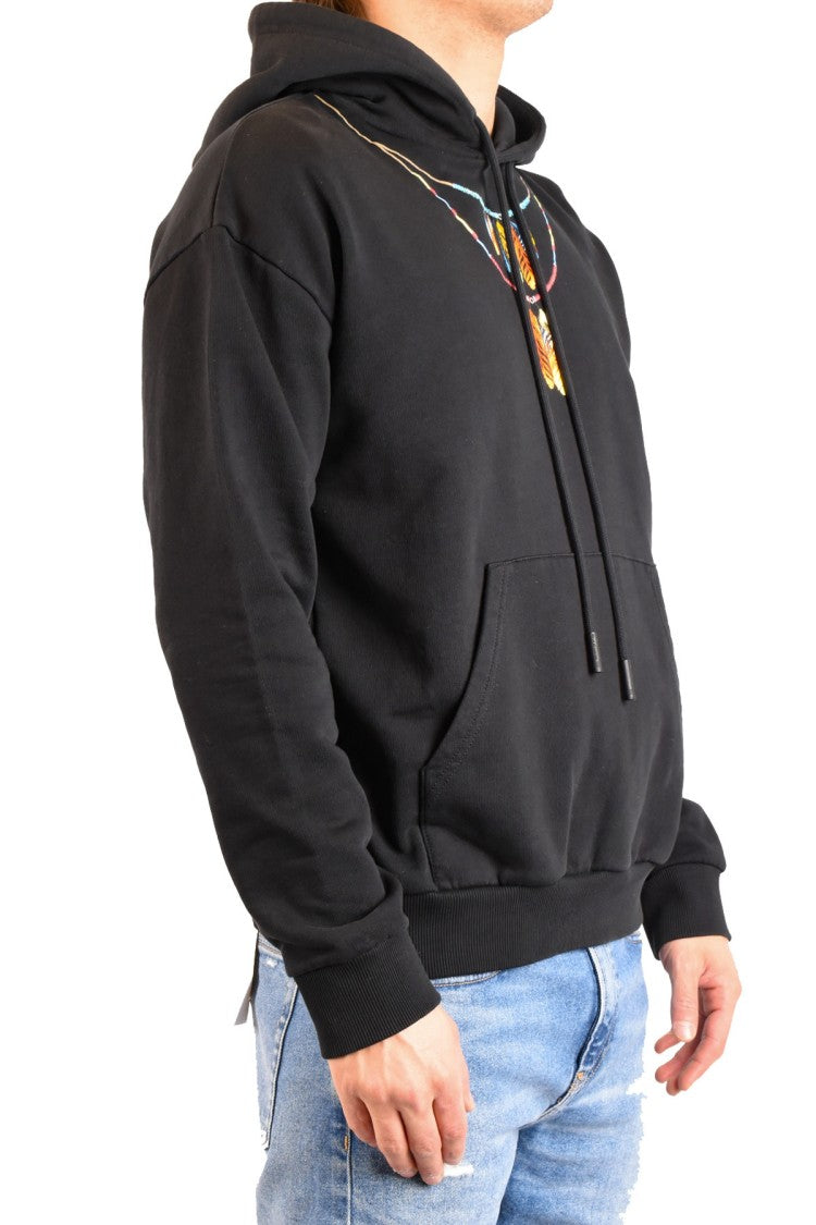 Marcelo Burlon Black Cotton-Elastane Blend Hoodie