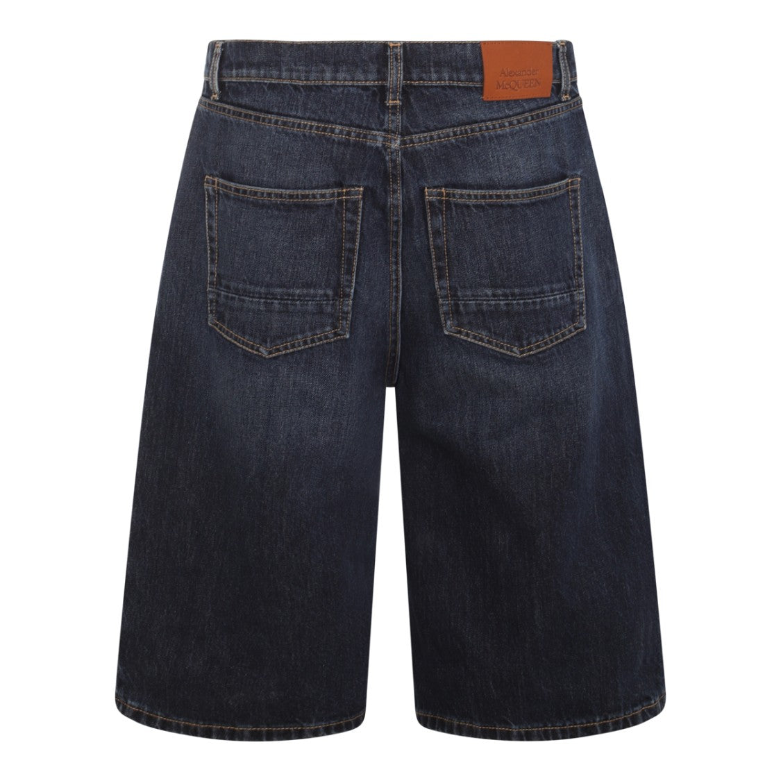 Alexander Mcqueen Dark Blue Cotton Denim Shorts