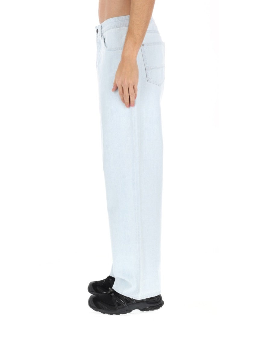 Stone Island Light-Washed Straight-Leg Minimalist Cotton Jeans