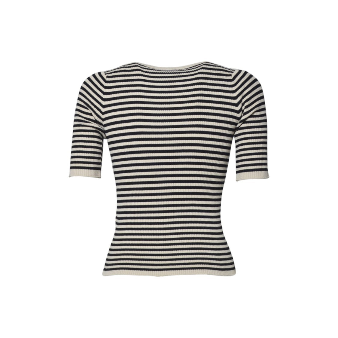 Max Mara Classic Striped Ribbed Fitted Top