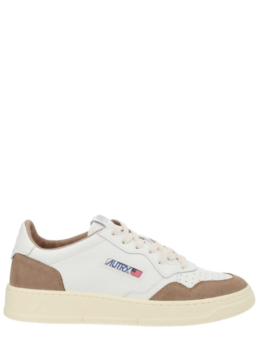 Autry Beige Medalist Low Perforated Sneakers
