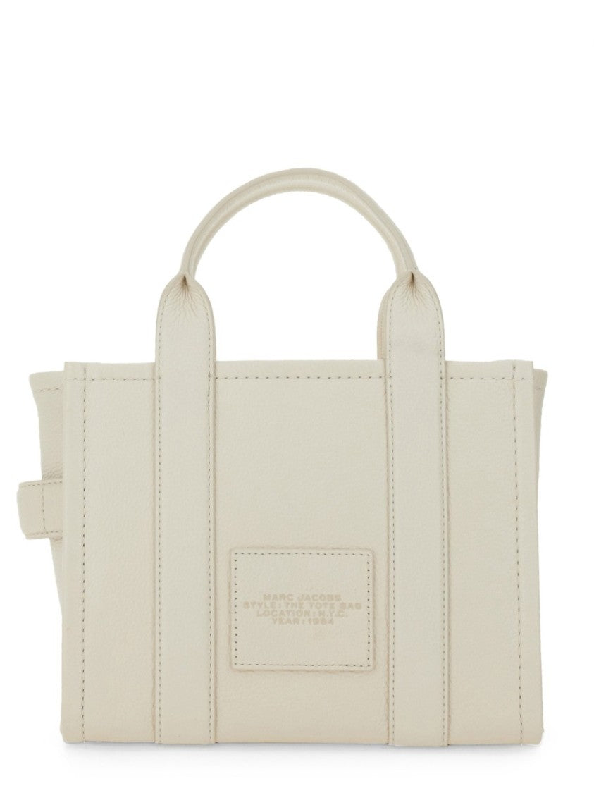 Marc Jacobs White Smooth Leather Small Structured Tote