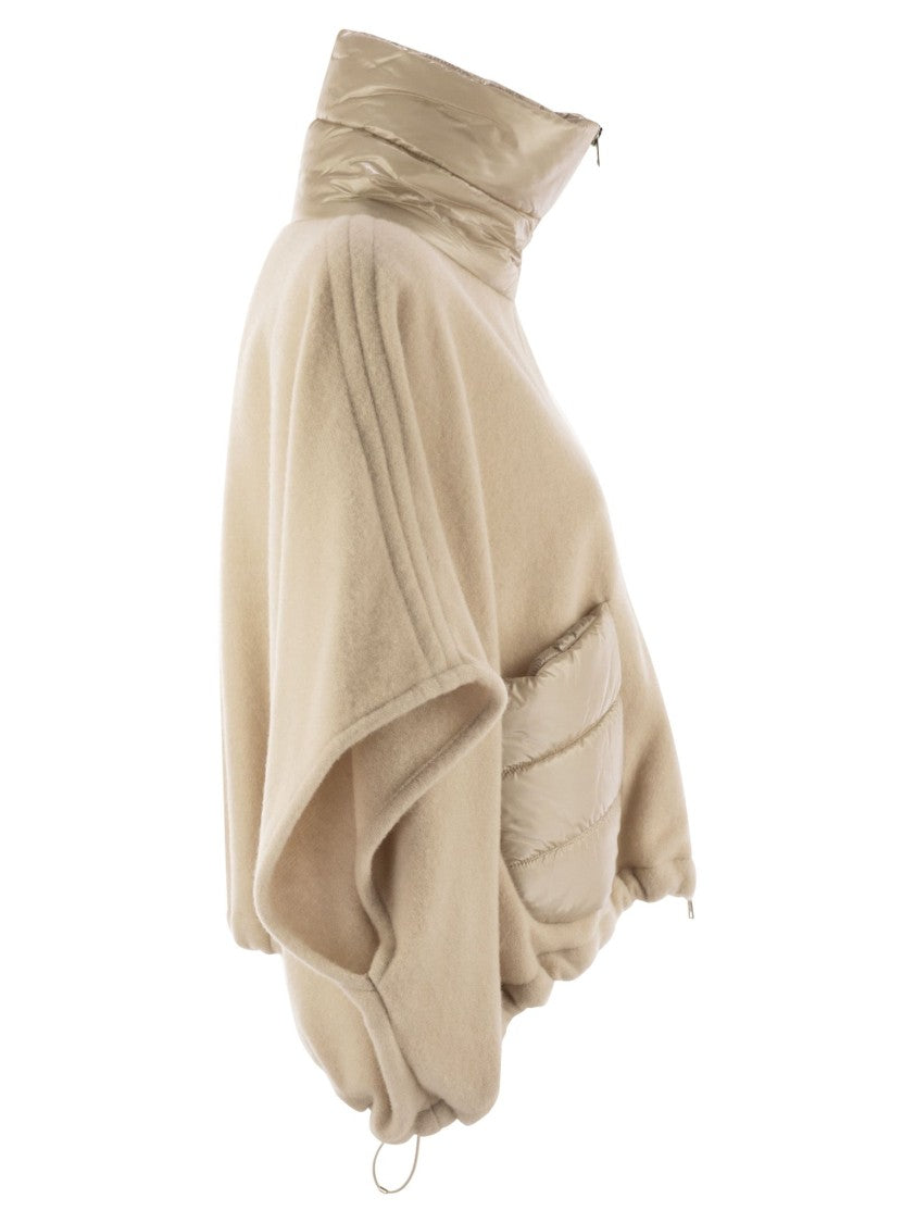 Herno Resort Poncho In Wool And Cashemre