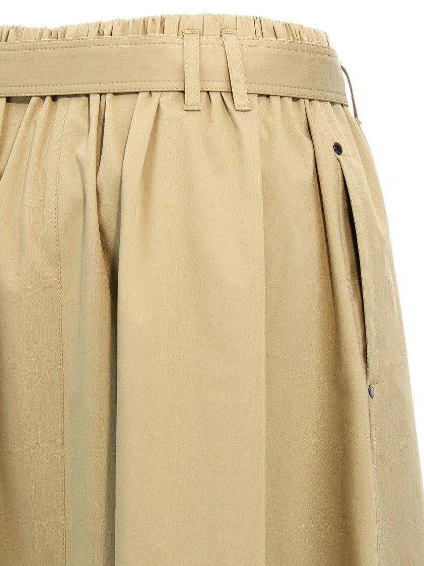 Brunello Cucinelli Cotton Midi Skirt With Elastic Waistband
