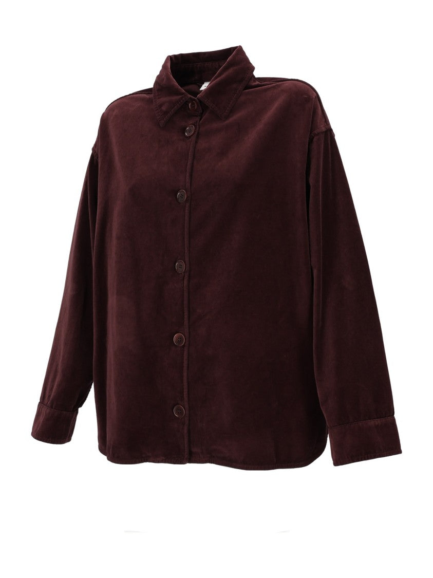 Aspesi Burgundy Velvety Textured Jacket
