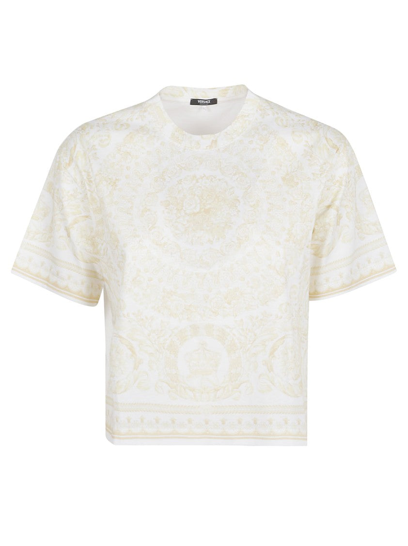 Versace Cotton Jersey Crop T-Shirt