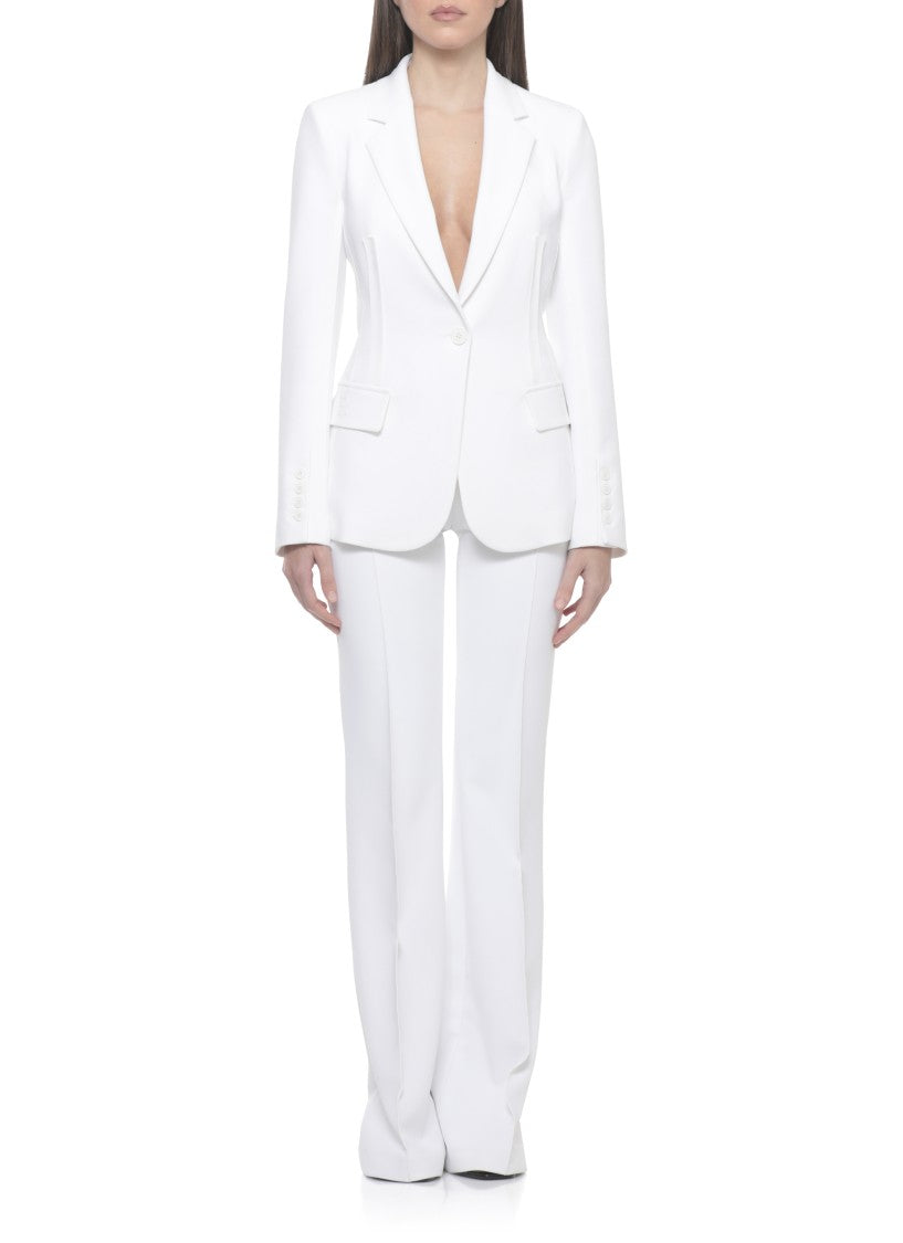 Elisabetta Franchi Embroidered Logo Flap Blazer