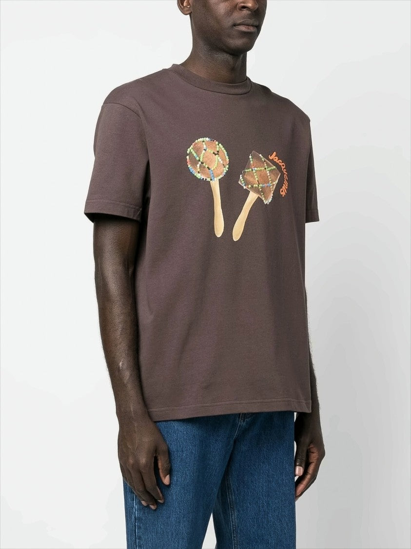 Jacquemus Relaxed-Fit Graphic Print Tee With Maraca Design