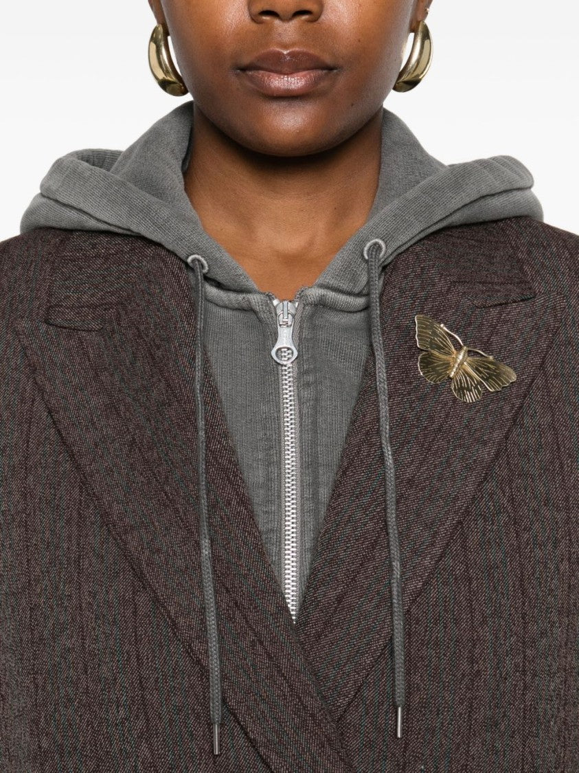 Golden Goose Double-Breasted Structured Jacket With Pinstripes