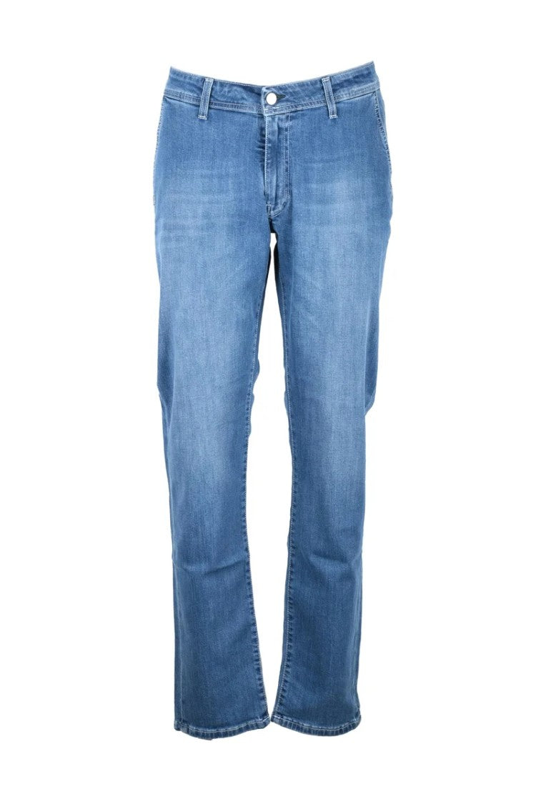 Grey Daniele Alessandrini Blue Cotton Elastane Men Jeans