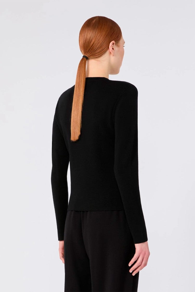 Max Mara Black Mxmmanto Crewneck Wool Sweater