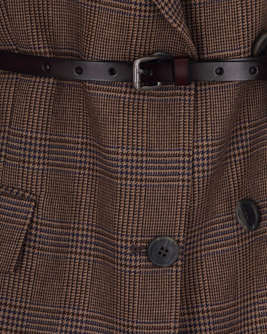 P.A.R.O.S.H. Patterned Brown Viscose-Blend Blazer