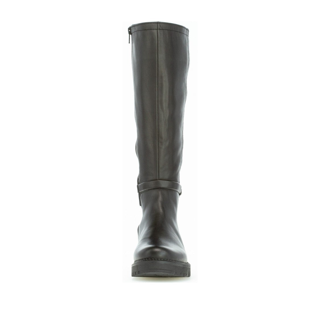 Gabor Black Smooth Leather Rounded Toe Boots