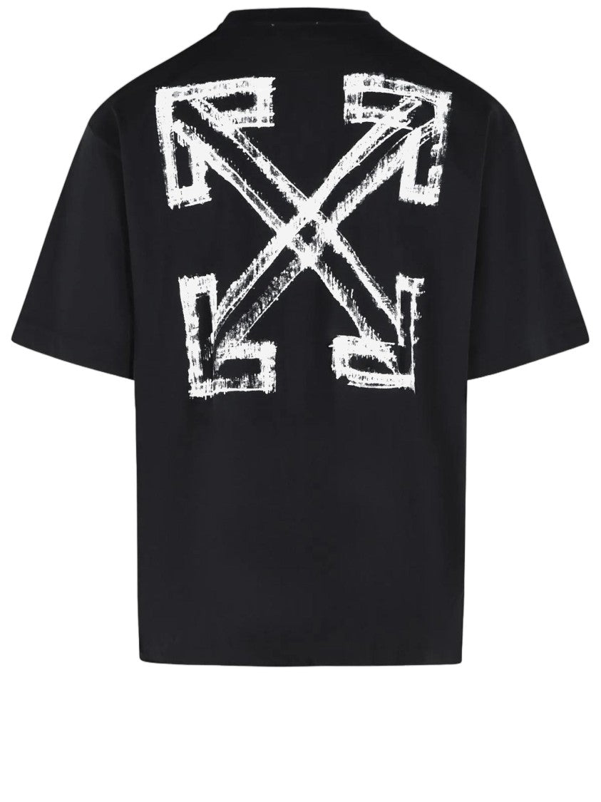 Off-White Motion Arrow Cotton T-Shirt With Iconic Logo Design