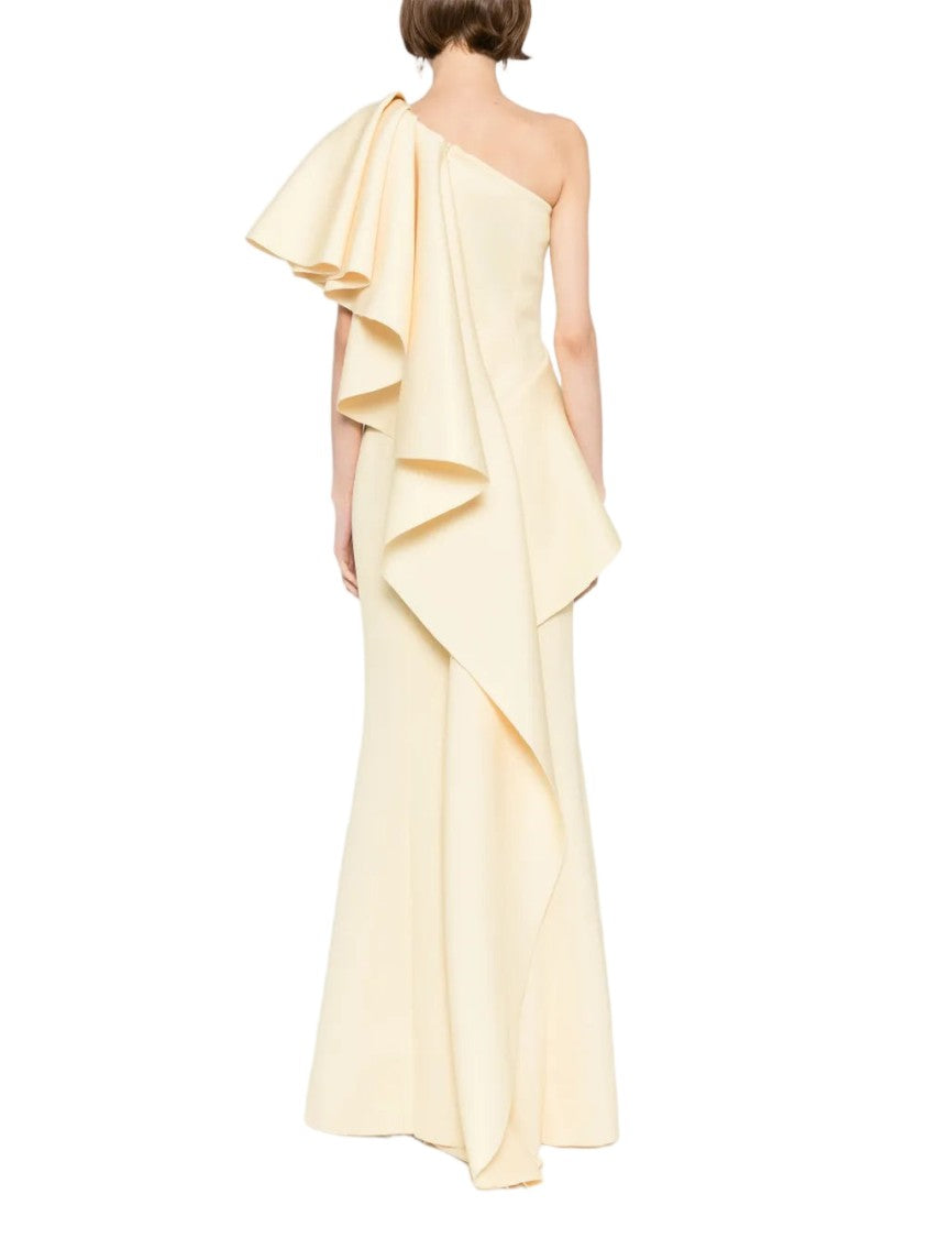 Saiid Kobeisy Ruffled Scuba Long Dress