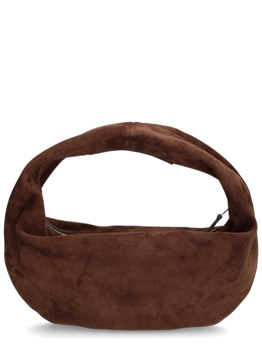 Khaite Brown Crescent Calf Leather Shoulder Bag
