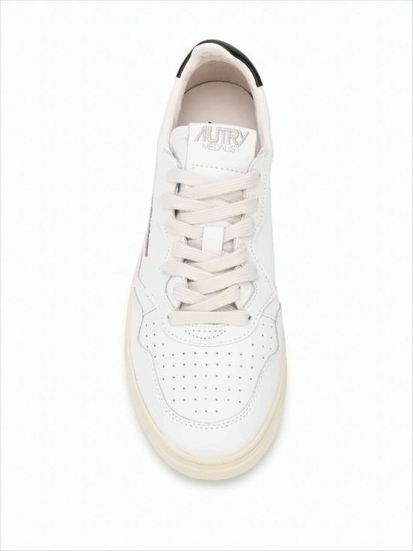 Autry Low-Top White Leather Sneakers With Breathable Perforations