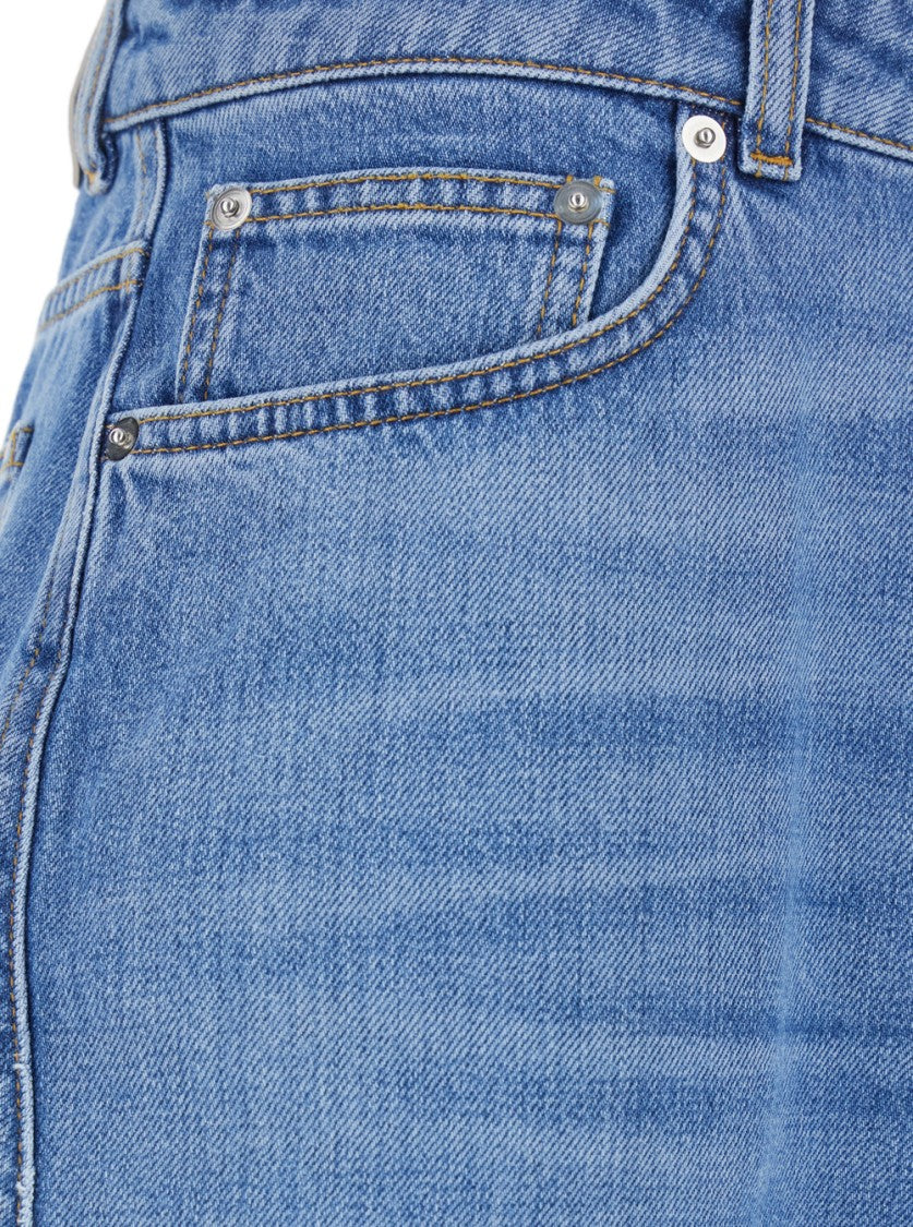 Givenchy Blue Jeans With Logo Patch On The Rear