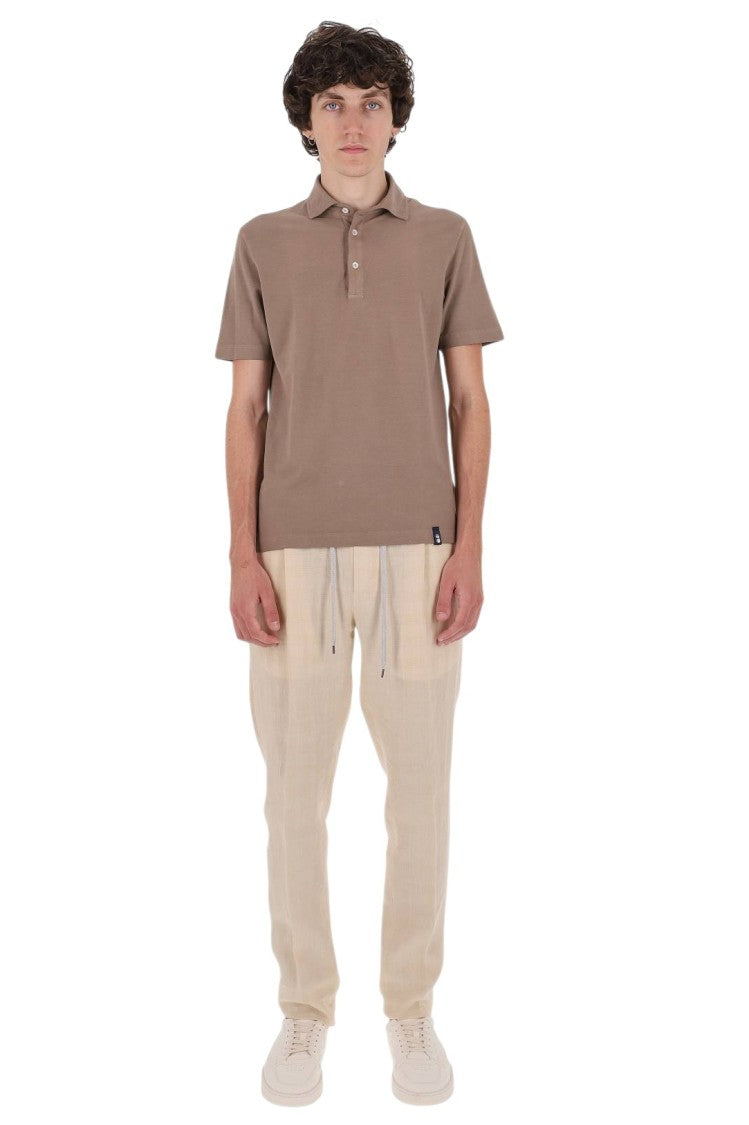 Drumohr Muted Earthy Tone Ice Cotton Polo Shirt
